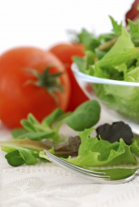 Baby greens and tomatoes